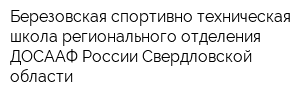 Березовская спортивно-техническая школа регионального отделения ДОСААФ России Свердловской области