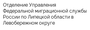 Отделение Управления Федеральной миграционной службы России по Липецкой области в Левобережном округе