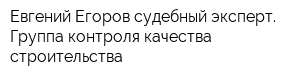 Евгений Егоров судебный эксперт Группа контроля качества строительства