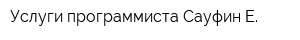 Услуги программиста Сауфин Е