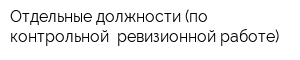 Отдельные должности (по контрольной -ревизионной работе)