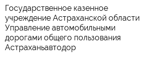 Государственное казенное учреждение Астраханской области Управление автомобильными дорогами общего пользования Астраханьавтодор