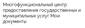 Многофункциональный центр предоставления государственных и муниципальных услуг Мои документы