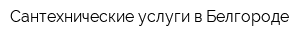 Сантехнические услуги в Белгороде