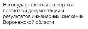 Негосударственная экспертиза проектной документации и результатов инженерных изысканий Воронежской области