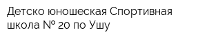 Детско-юношеская Спортивная школа   20 по Ушу