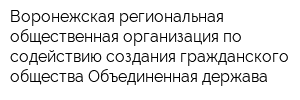 Воронежская региональная общественная организация по содействию создания гражданского общества Объединенная держава
