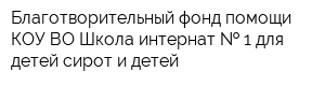 Благотворительный фонд помощи КОУ ВО Школа-интернат   1 для детей-сирот и детей