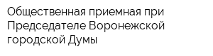 Общественная приемная при Председателе Воронежской городской Думы