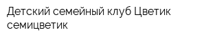 Детский семейный клуб Цветик-семицветик