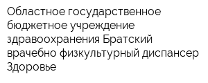Областное государственное бюджетное учреждение здравоохранения Братский врачебно-физкультурный диспансер Здоровье