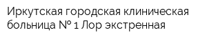 Иркутская городская клиническая больница   1 Лор экстренная