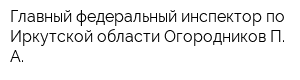 Главный федеральный инспектор по Иркутской области Огородников П А