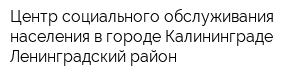 Центр социального обслуживания населения в городе Калининграде Ленинградский район
