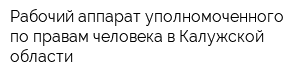 Рабочий аппарат уполномоченного по правам человека в Калужской области