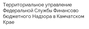 Территориальное управление Федеральной Службы Финансово-бюджетного Надзора в Камчатском Крае