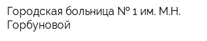 Городская больница   1 им МН Горбуновой