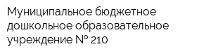 Муниципальное бюджетное дошкольное образовательное учреждение   210