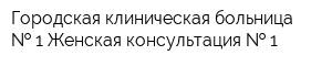 Городская клиническая больница   1 Женская консультация   1