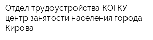 Отдел трудоустройства КОГКУ центр занятости населения города Кирова