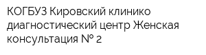 КОГБУЗ Кировский клинико-диагностический центр Женская консультация   2