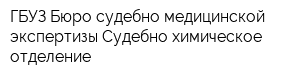 ГБУЗ Бюро судебно-медицинской экспертизы Судебно-химическое отделение