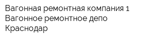 Вагонная ремонтная компания 1 Вагонное ремонтное депо Краснодар