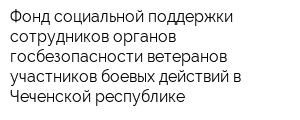 Фонд социальной поддержки сотрудников органов госбезопасности-ветеранов участников боевых действий в Чеченской республике
