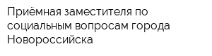Приёмная заместителя по социальным вопросам города Новороссийска