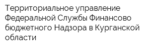 Территориальное управление Федеральной Службы Финансово-бюджетного Надзора в Курганской области