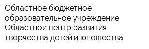 Областное бюджетное образовательное учреждение Областной центр развития творчества детей и юношества