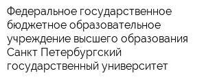 Федеральное государственное бюджетное образовательное учреждение высшего образования Санкт-Петербургский государственный университет