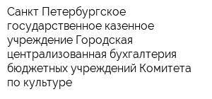 Санкт-Петербургское государственное казенное учреждение Городская централизованная бухгалтерия бюджетных учреждений Комитета по культуре