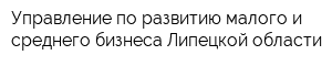 Управление по развитию малого и среднего бизнеса Липецкой области