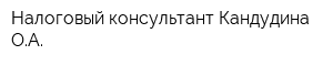 Налоговый консультант Кандудина ОА