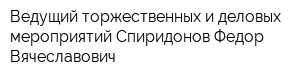 Ведущий торжественных и деловых мероприятий Спиридонов Федор Вячеславович