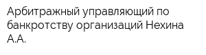 Арбитражный управляющий по банкротству организаций Нехина АА