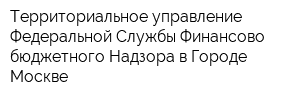 Территориальное управление Федеральной Службы Финансово-бюджетного Надзора в Городе Москве