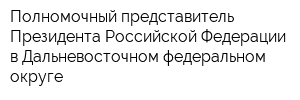 Полномочный представитель Президента Российской Федерации в Дальневосточном федеральном округе
