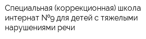 Специальная (коррекционная) школа-интернат  9 для детей с тяжелыми нарушениями речи