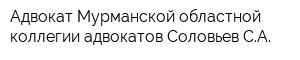 Адвокат Мурманской областной коллегии адвокатов Соловьев СА