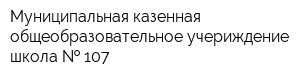 Муниципальная казенная общеобразовательное учериждение школа   107