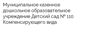 Муниципальное казенное дошкольное образовательное учреждение Детский сад   110 Компенсирующего вида