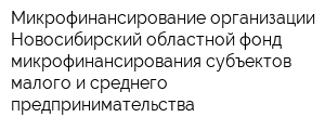 Микрофинансирование организации Новосибирский областной фонд микрофинансирования субъектов малого и среднего предпринимательства