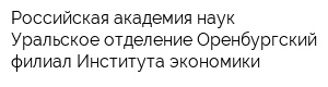 Российская академия наук Уральское отделение Оренбургский филиал Института экономики