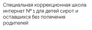 Специальная коррекционная школа-интернат   1 для детей-сирот и оставшихся без попечения родителей