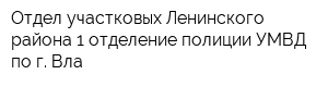 Отдел участковых Ленинского района 1 отделение полиции УМВД по г Вла