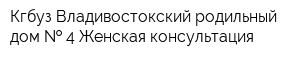 Кгбуз Владивостокский родильный дом   4 Женская консультация