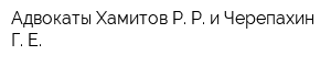 Адвокаты Хамитов Р Р и Черепахин Г Е