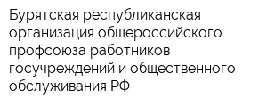 Бурятская республиканская организация общероссийского профсоюза работников госучреждений и общественного обслуживания РФ